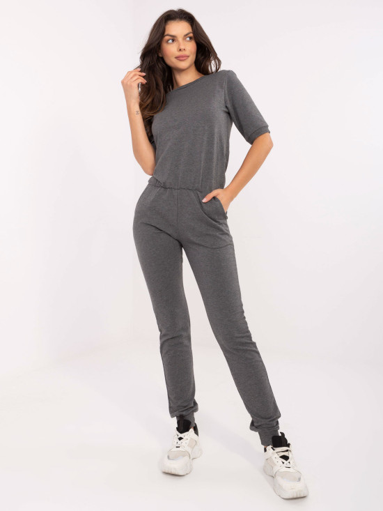 Temnosivi melirani ženski kombinezon