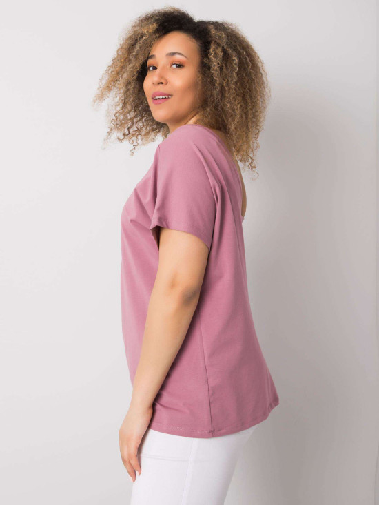 Roza plus size majica iz bombaža