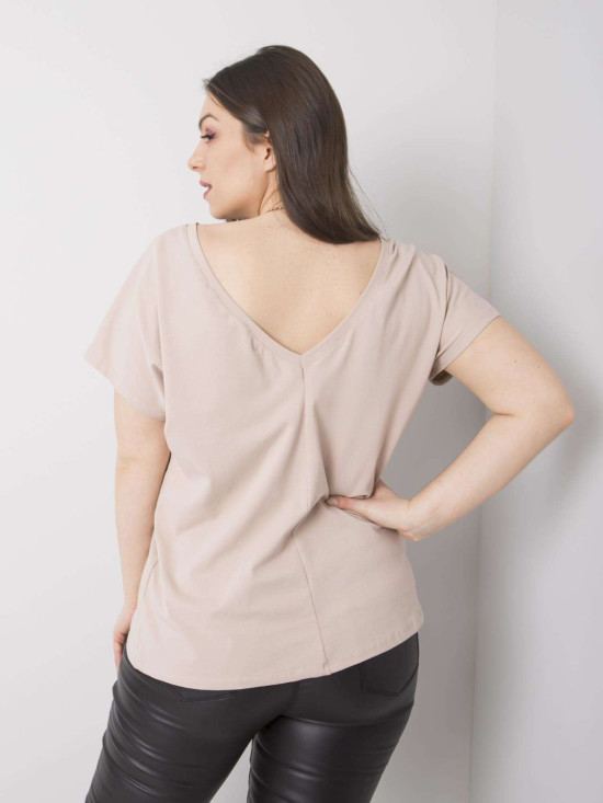 Bež majica plus size od pamuka