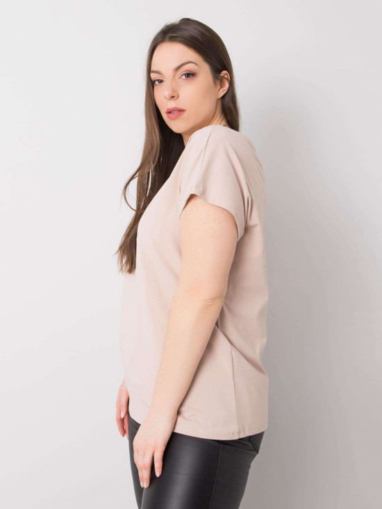 Bež majica plus size od pamuka