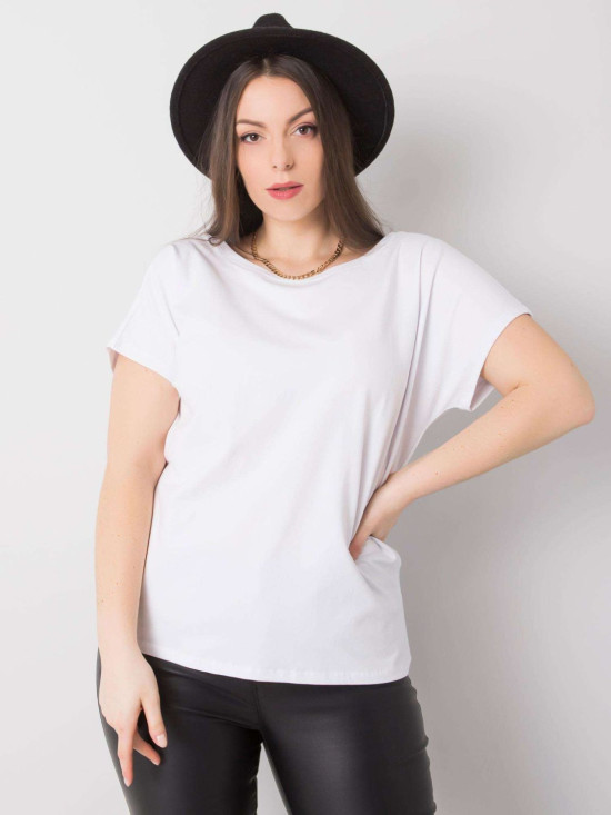 Bela plus size majica iz bombaža