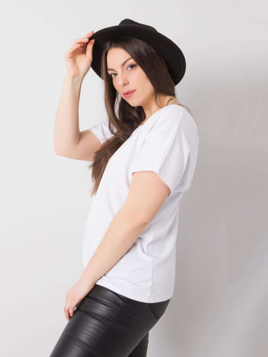 Bela plus size majica iz bombaža