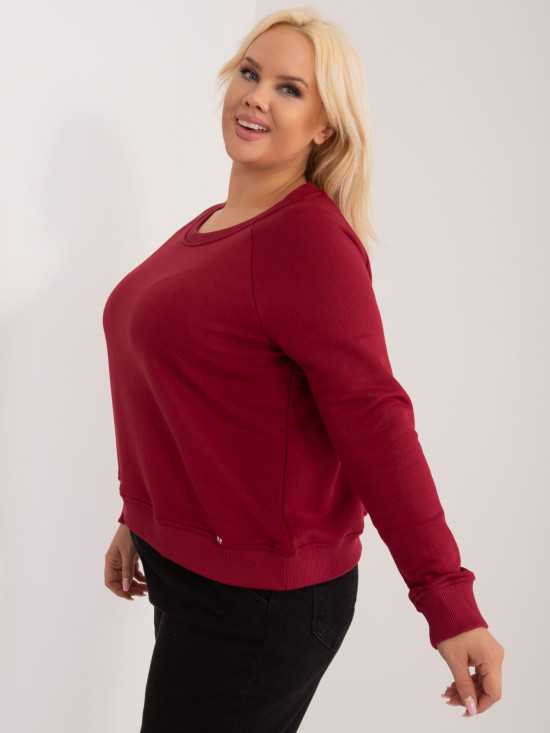 Bordo plus size pulover brez kapuce