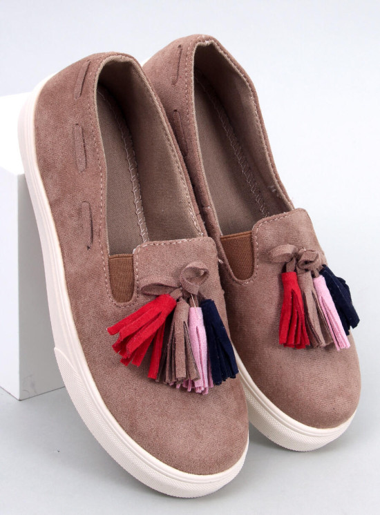 Rjave slip-on espadrile z resicami