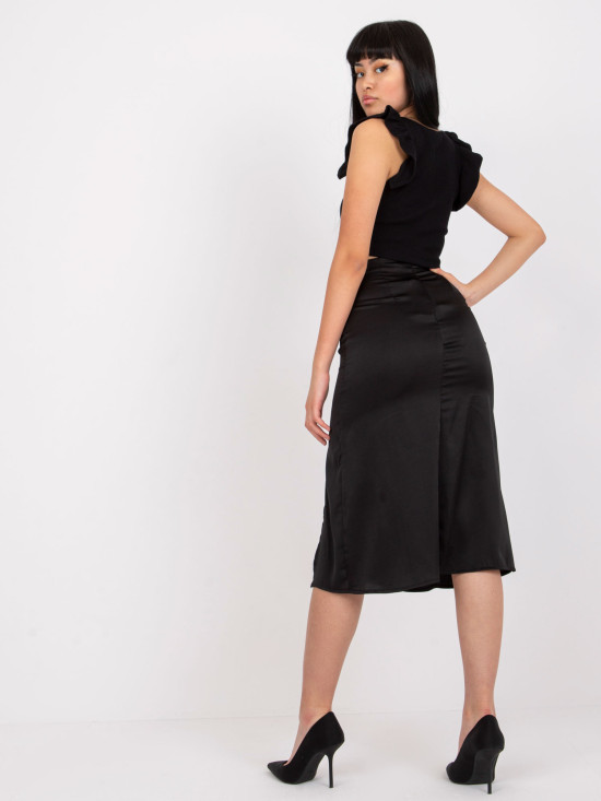 Elegantna midi krila v črni barvi