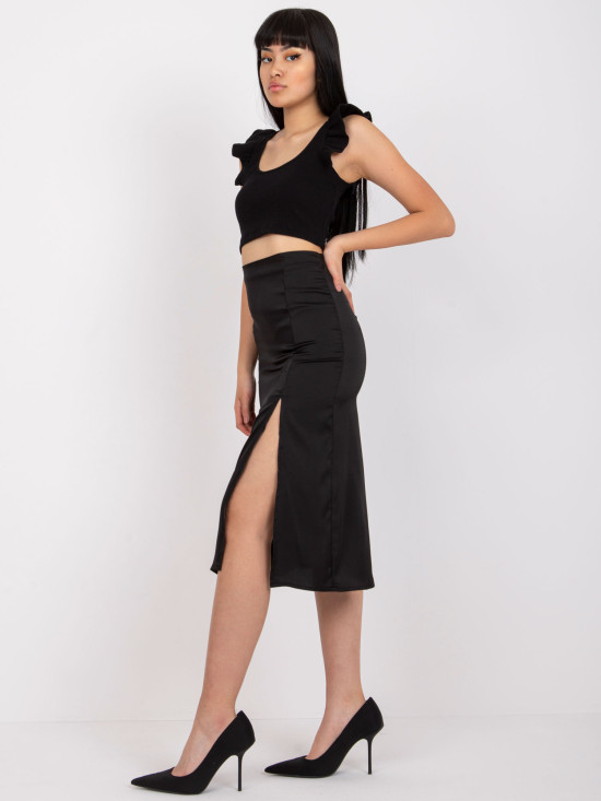 Elegantna midi krila v črni barvi