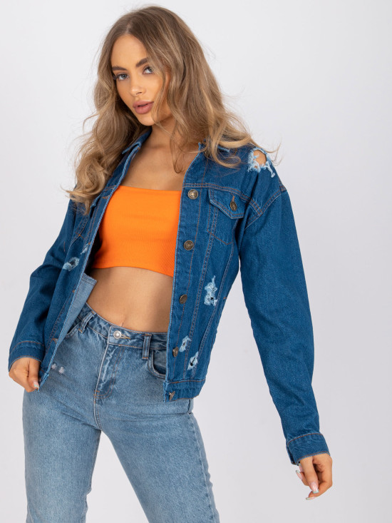 Ženska modra jeans jakna