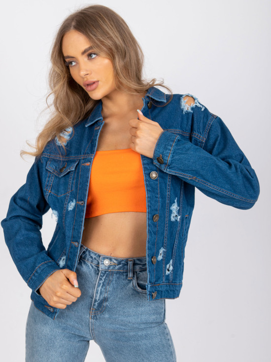 Ženska modra jeans jakna