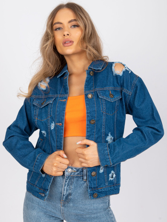 Ženska modra jeans jakna