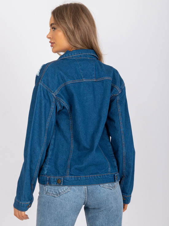 Ženska modra jeans jakna