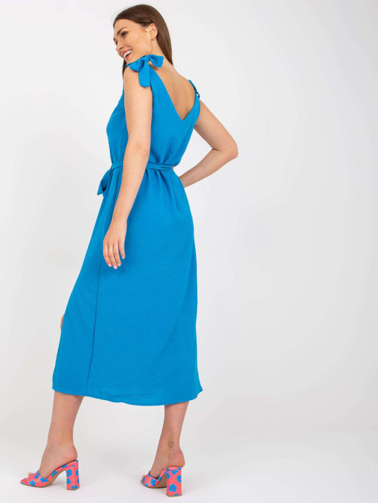 Elegantna modra midi obleka