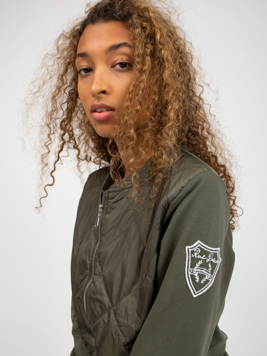 Khaki prešita bomber jakna z žepi RUE PARIS