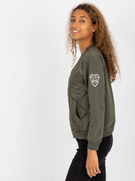 Khaki prešita bomber jakna z žepi RUE PARIS