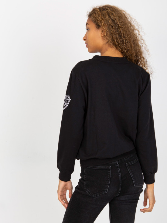 Črna prešita bomber jakna z žepi RUE PARIS