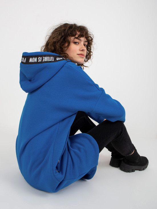 Temno modra dolga oversize mikina
