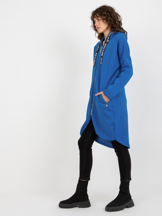 Temno modra dolga oversize mikina