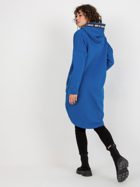 Temno modra dolga oversize mikina