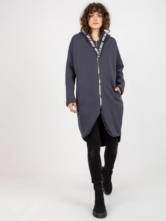 Grafitna dolga oversize jopica