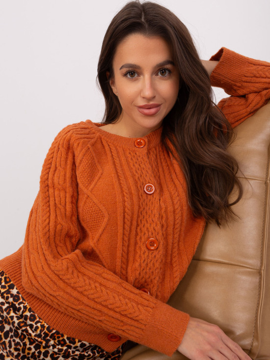 Temno oranžni pleten cardigan