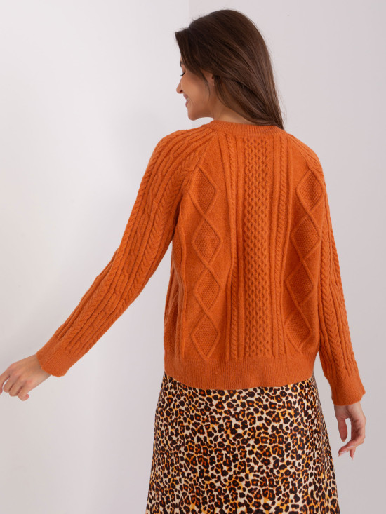 Temno oranžni pleten cardigan