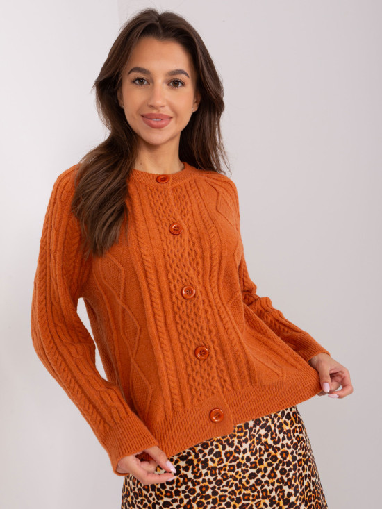 Temno oranžni pleten cardigan