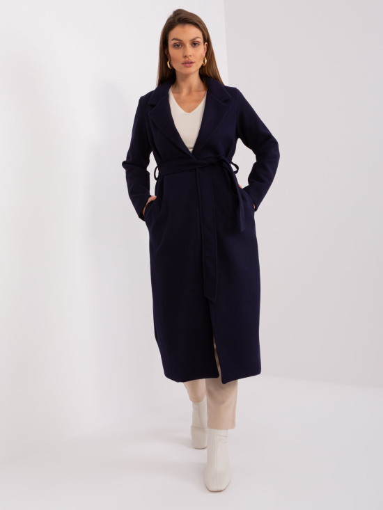Elegantna prehodna jakna v temno modri barvi