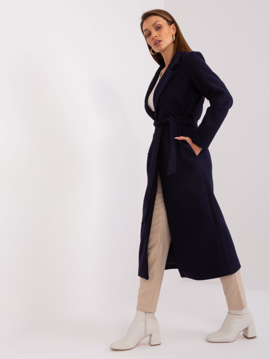 Elegantna prehodna jakna v temno modri barvi