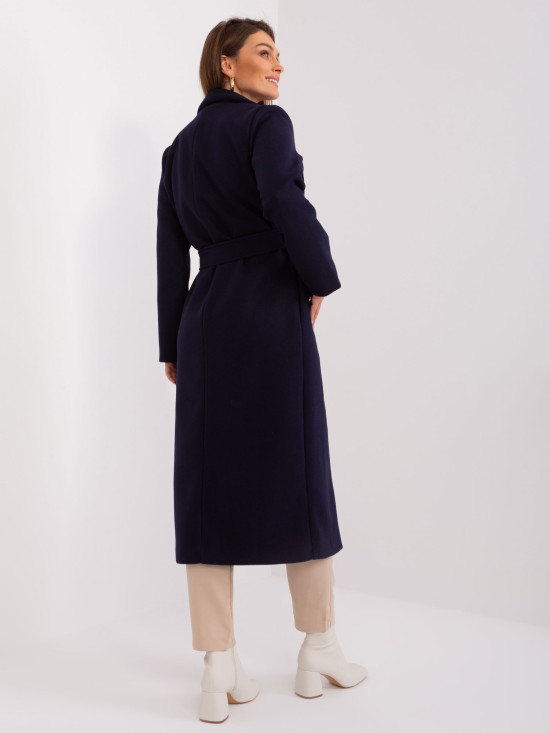 Elegantna prehodna jakna v temno modri barvi