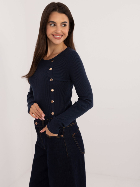 Eleganten modri pulover