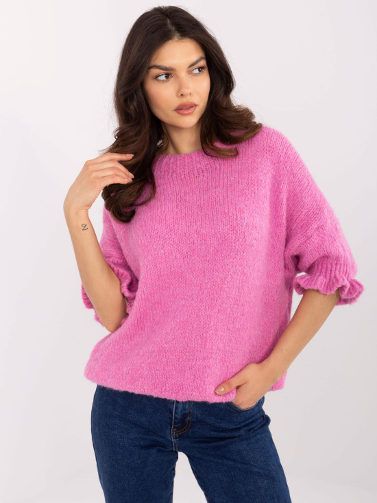 Roza pulover s 3/4 rokavi