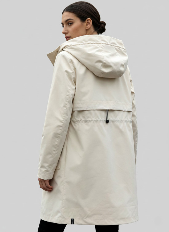 Ženska prehodna jakna s kapuco ecru
