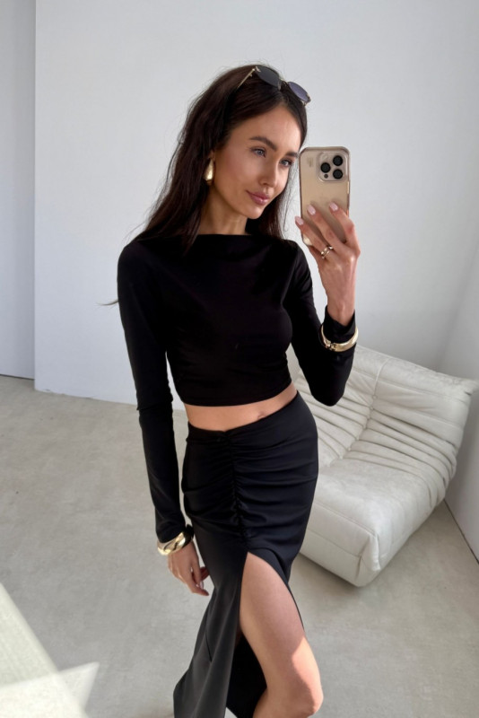 Črna bluza Linnea
