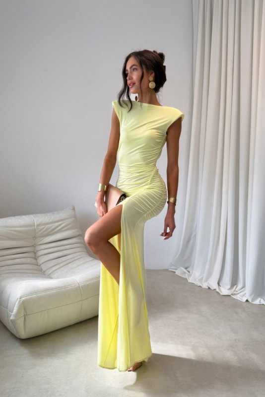 Aurelia rumena maxi obleka