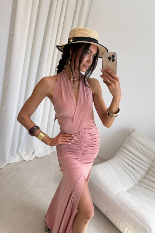 Adeline – roza maxi obleka