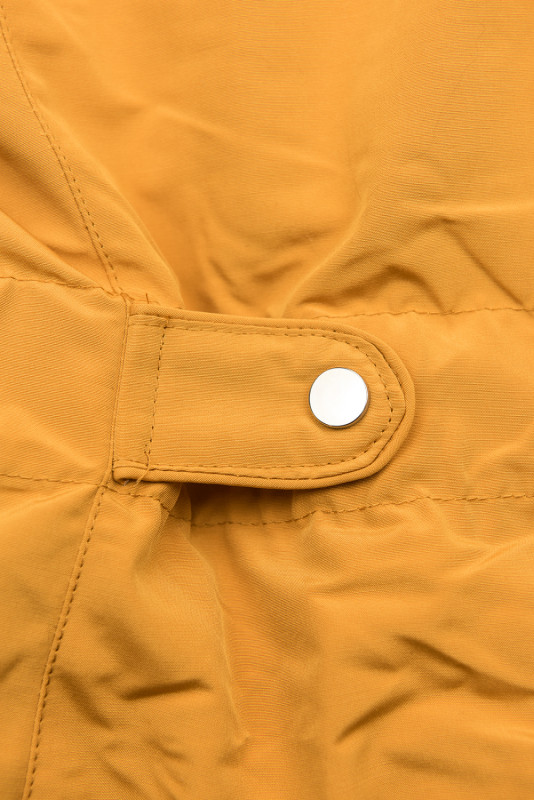 Rumena zimska parka z rjavim plišem