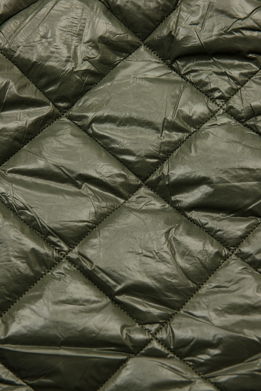 Zelena lesketajoča zimska jakna s pasom