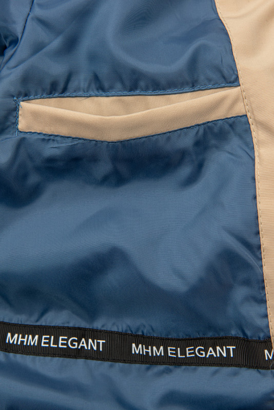 Bež prehodna parka z modro podlogo