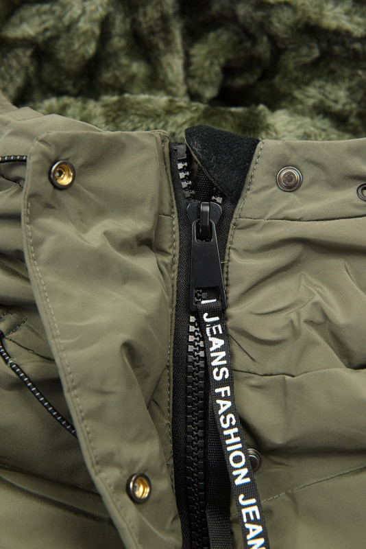 Olivnozelena dolga zimska bunda