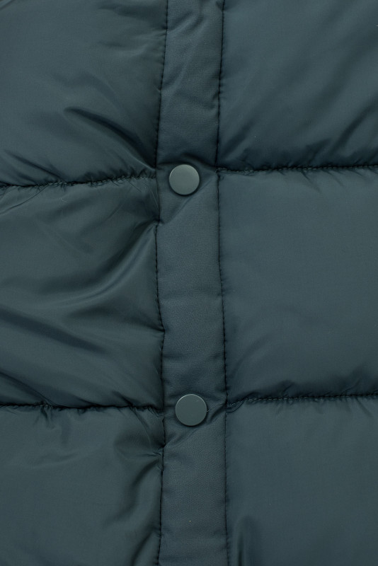 Petrolejno zelena dolga zimska jakna s krznom
