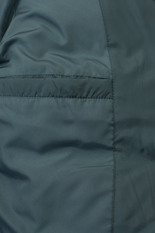 Petrolejno zelena dolga zimska jakna s krznom