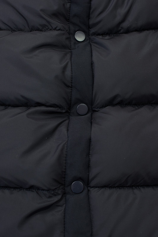 Temno modra dolga zimska jakna s krznom