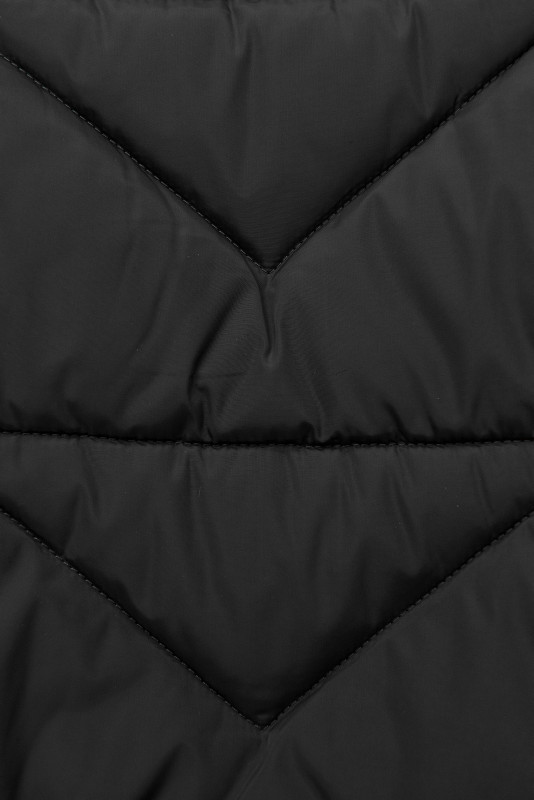 Elegantna zimska bunda s krznom, črna