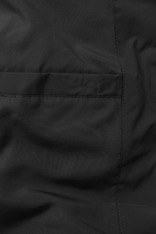 Elegantna zimska bunda s krznom, črna