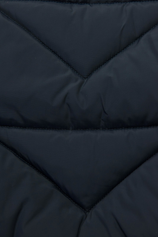 Elegantna zimska bunda s krznom, temno modra