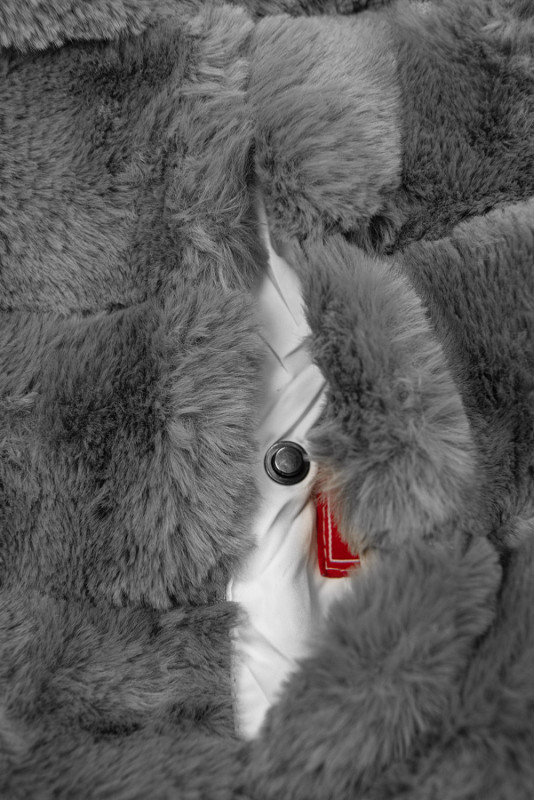 Obojestranska podložena jakna bela/siva