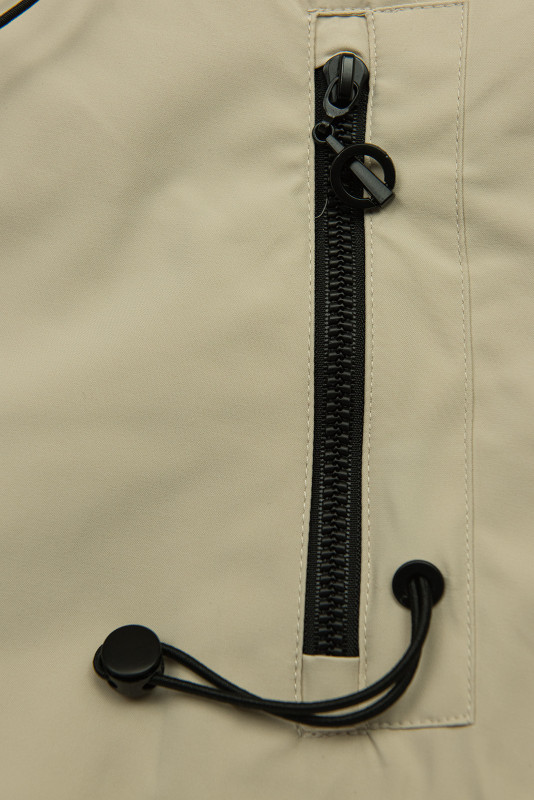 Ženska prehodna jakna s kapuco bež