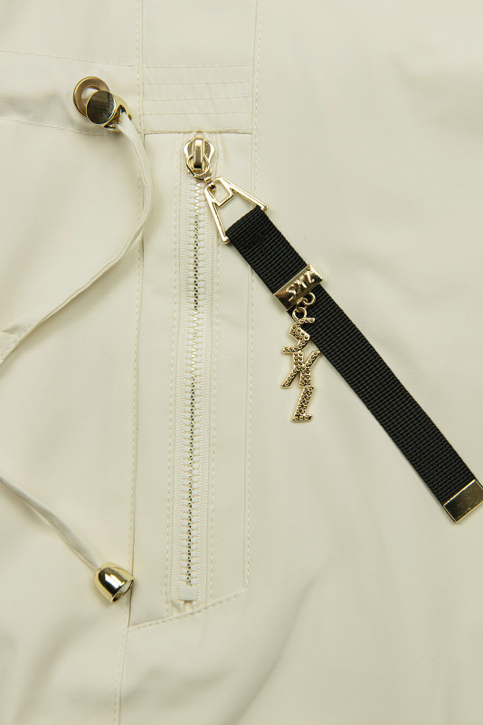 Ženska parka z zlatimi detajli ecru