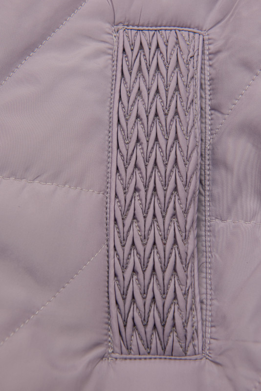 Prešita ženska pomladna jakna do pasu svetlo vijolična