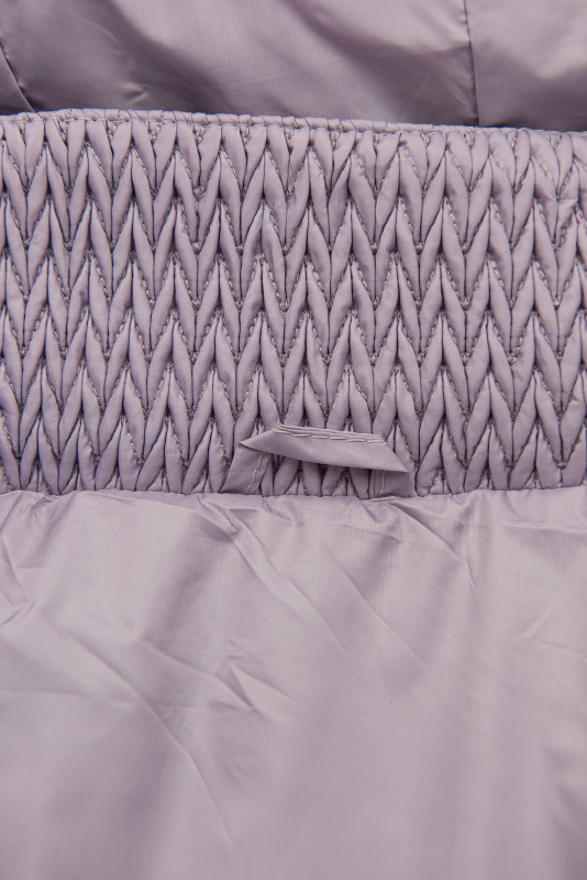 Prešita ženska pomladna jakna do pasu svetlo vijolična