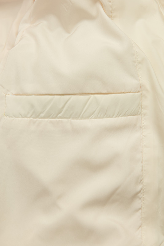 Prešita ženska pomladna jakna do pasu ecru